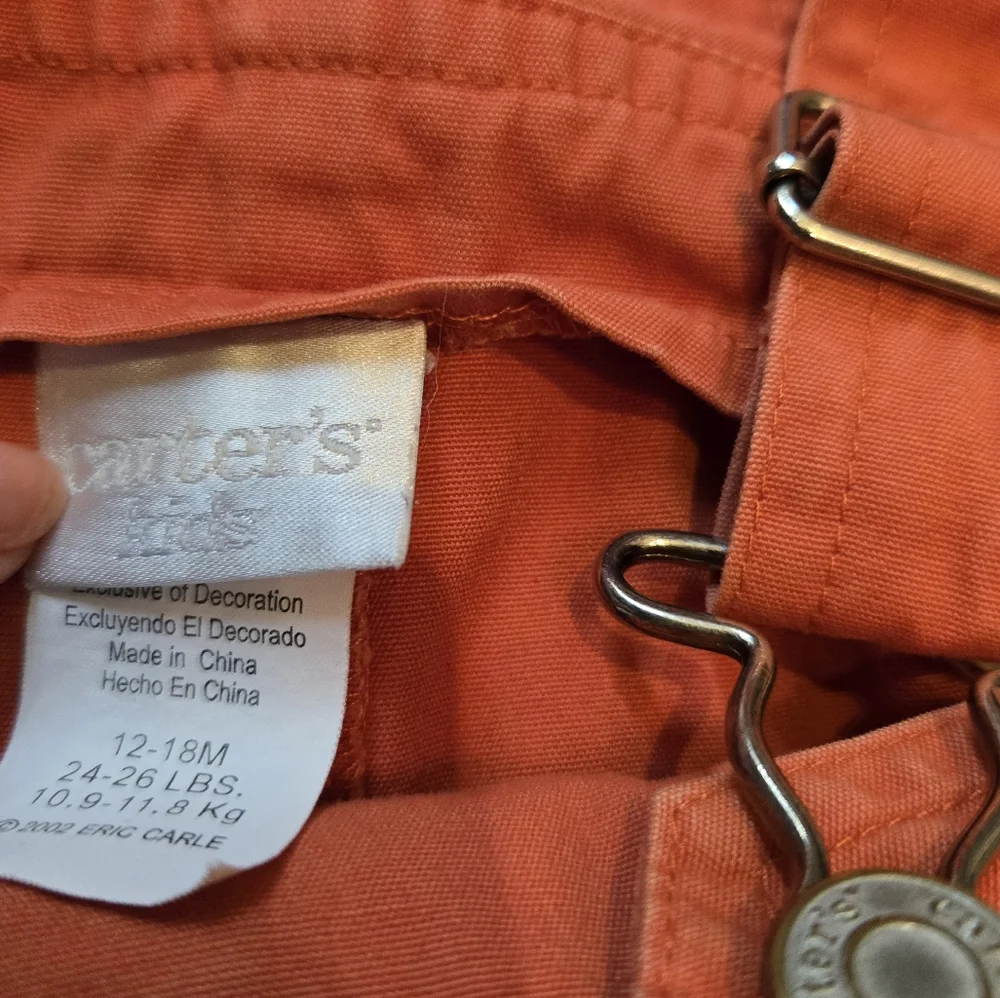 Vintage Y2k OshKosh B'gosh Eric Carle Beetles Orange Overalls Shorts